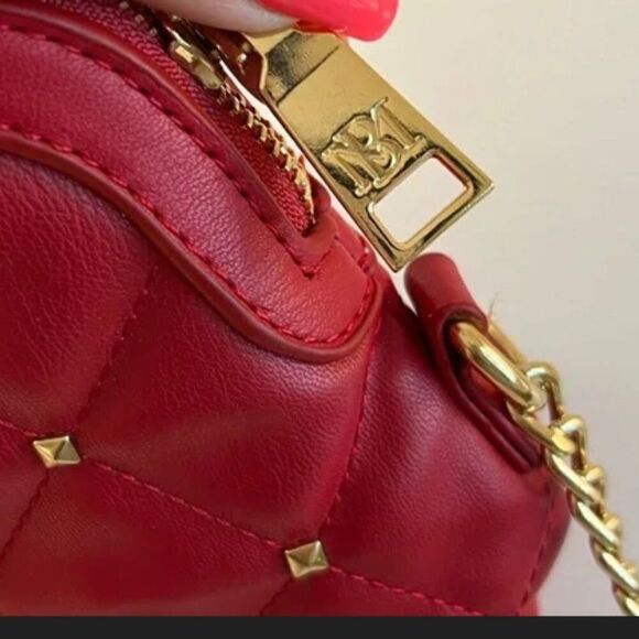 Badgley Mischka Red Gold Studded Crossbody - Picture 5 of 6